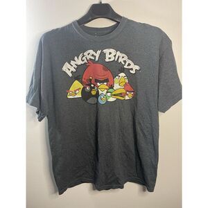 Angry Birds Men's Shirt Size XL Gray/Blue‎